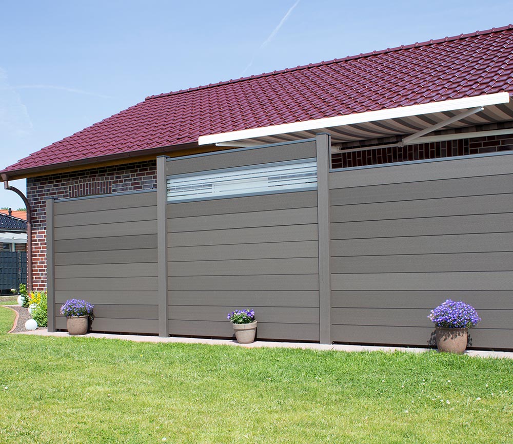 Clôture de jardin enfichable BPC - Elément design avec partie en verre